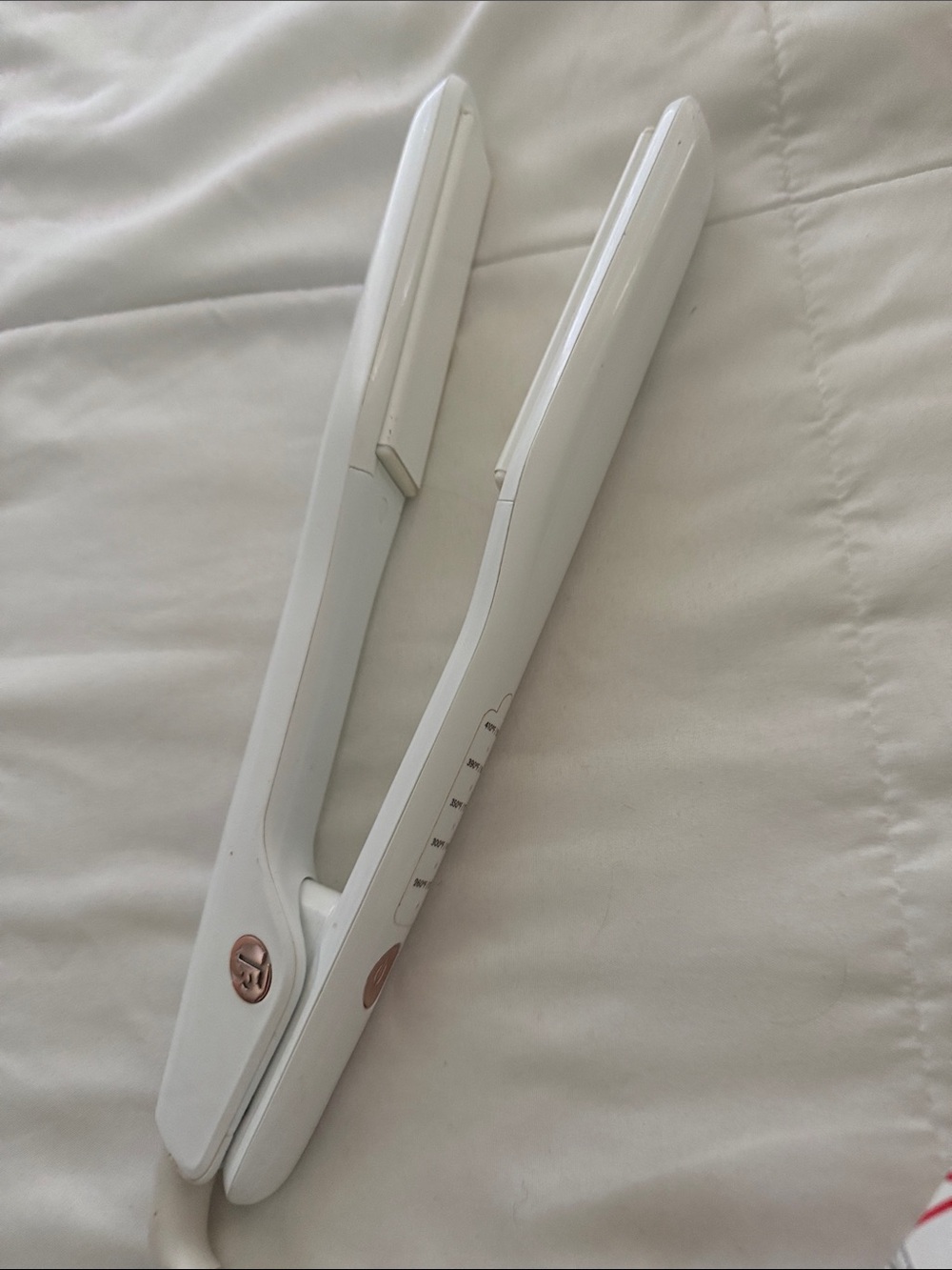 T3 White Ceramic Flat Iron Hair Straightener